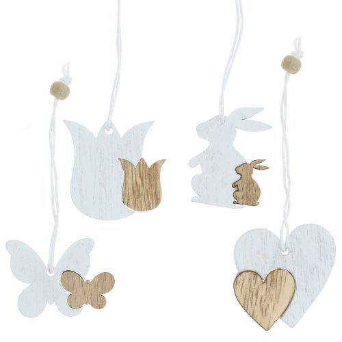 Floristik24 Dekohänger Frühling Weiß/Natur 12St