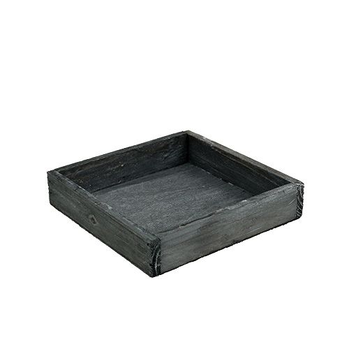 Holztablett Grau 14cm x 14cm x 3cm 5St