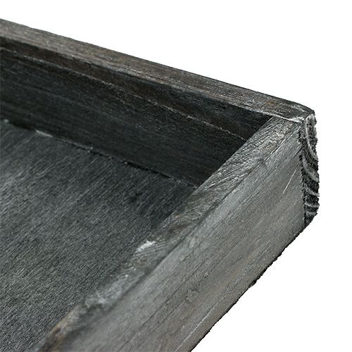Floristik24 Holztablett Grau 14cm x 14cm x 3cm 5St