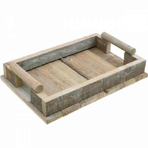 Holz-Tablett, Tischdeko, Tablett zum Dekorieren, Holz-Deko 31cm