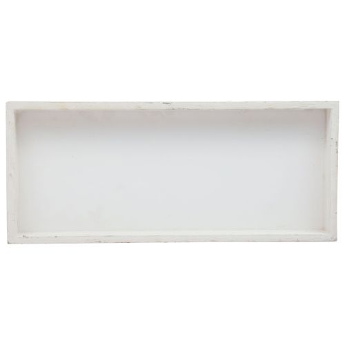 Holztablett Weiß Deko Tablett Shabby Chic Holz 35×15×3cm | Floristik24.ch
