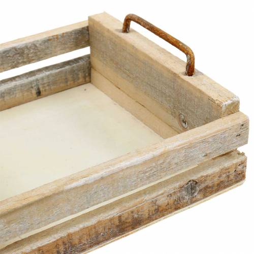 Floristik24 Holztablett mit Griffen quadratisch 30×30/24×24/18×18cm 3er-Set