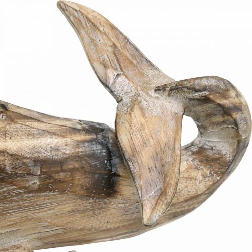 Floristik24 Wal Deko Holz Holzwal Maritime Dekoration Teak Natur 29cm