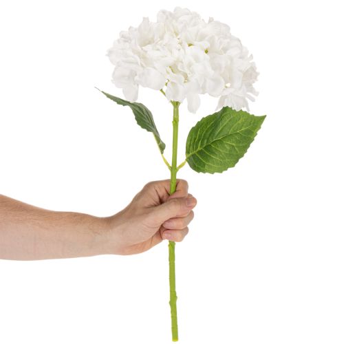 Künstliche Hortensienblume mit langem Stiel, 48 cm, weiss, für Dekoration | Floristik24.ch
