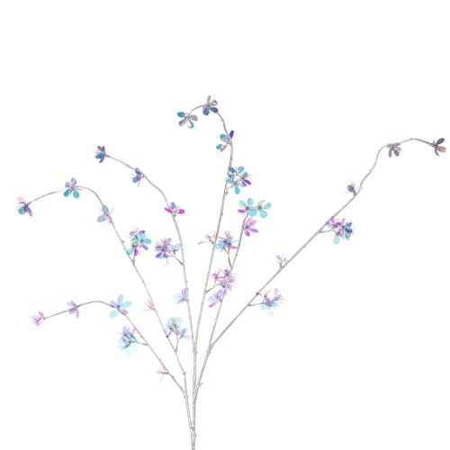 Künstlicher Blütenzweig mit irisierenden Blüten 98 cm