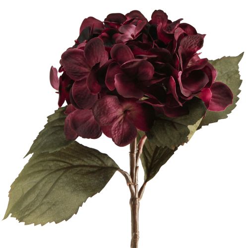 Hortensie künstlich Hydrangea Kunstblumen Bordeaux 52cm