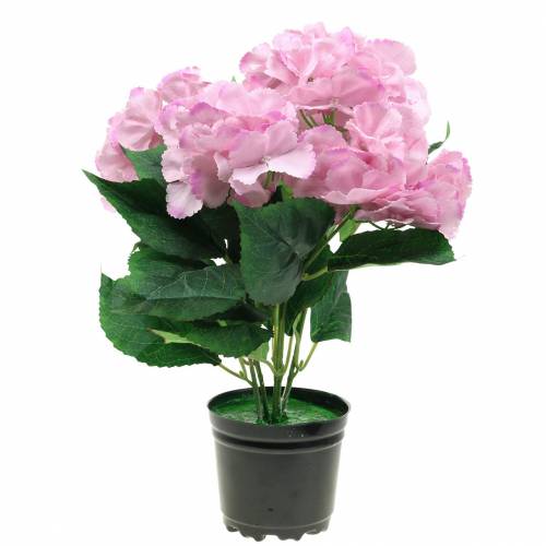 Floristik24 Hortensie im Topf Künstlich Rosa 35cm