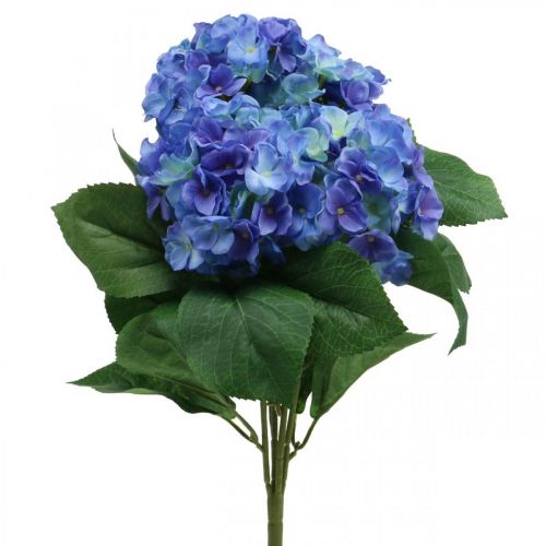 Hortensie Künstliche Blume Blau Seidenblumenstrauß 42cm