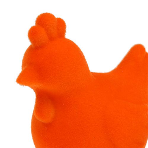 Floristik24 Huhn beflockt farbig 10cm sort. 8St