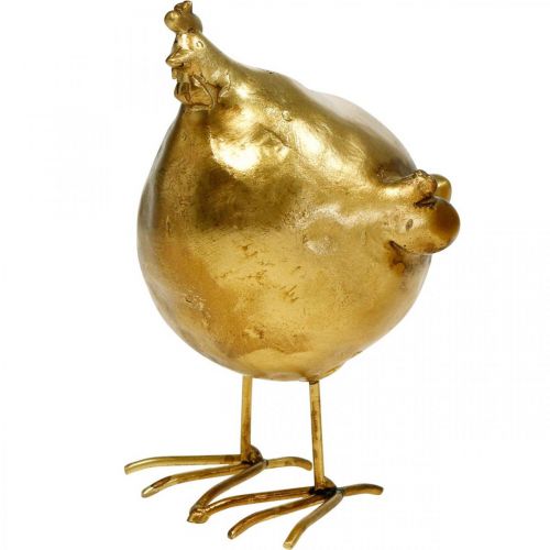 Artikel Deko Huhn Ostern Dekofigur golden rund, H10 cm 2St