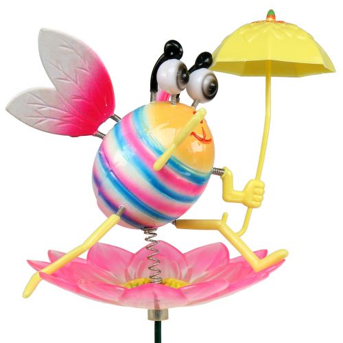 Floristik24 Hummel mit Schirm Gartenstecker 70cm