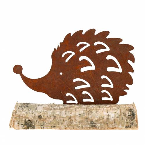 Floristik24 Igel Edelrost am Holzfuß 14,5cm x 17,5cm