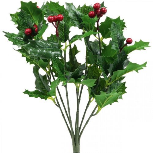 Weihnachtszweig Stechpalme Ilex künstlich Beeren 37cm