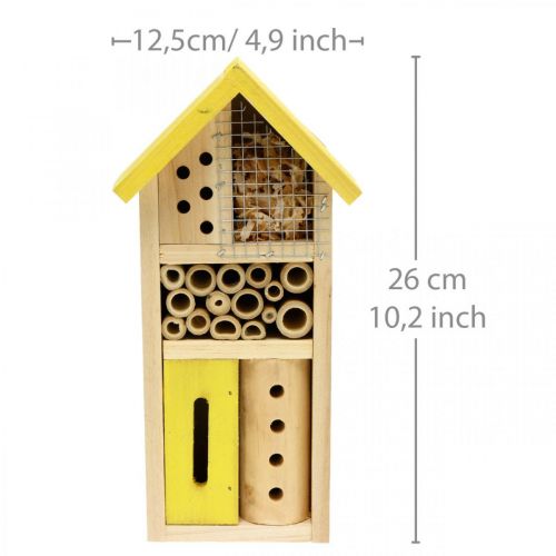 Artikel Insektenhotel Gelb Holz Insektenhaus Garten Nistkasten H26cm