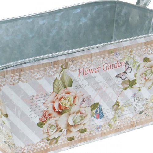 Floristik24 Jardiniere Pflanzkasten Metall Sommerdeko 20×12×10cm