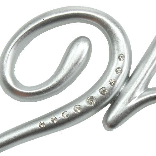 Floristik24 Zahl "25" zum Stecken Silber 15,5cm