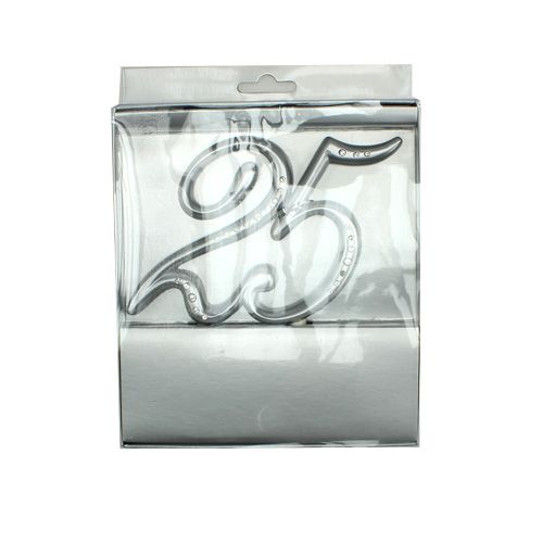 Floristik24 Zahl "25" zum Stecken Silber 15,5cm