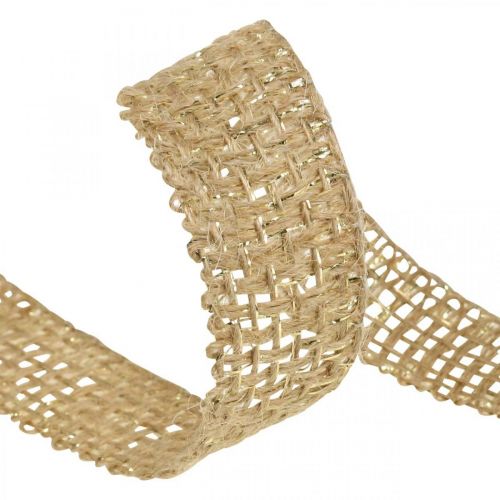 Floristik24 Juteband Natur, Gold Dekoband Jute Deko 25mm 10m