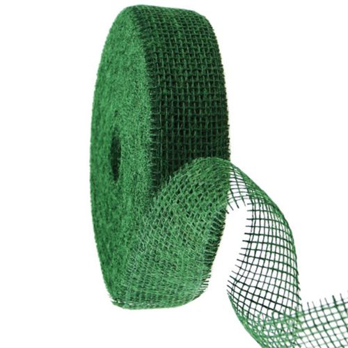 Juteband Gitterstruktur Dunkelgrün 5cm x 40m Floristikdeko online kaufen | Floristik24.ch