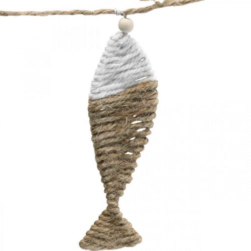Floristik24 Maritime Deko Girlande Jute 6 Fische mit Seesternen 120cm