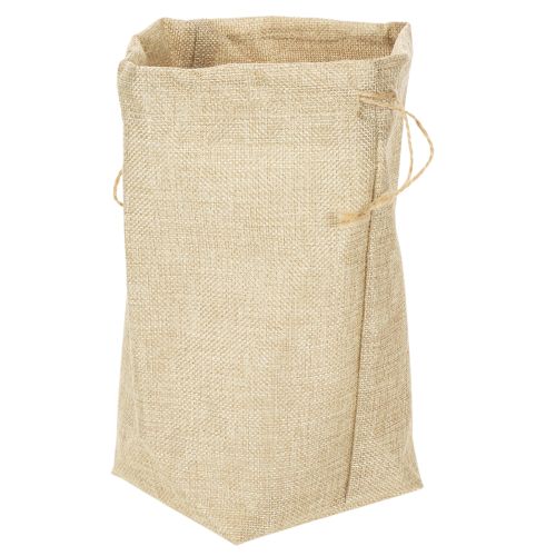 Jutetasche aus Jute und Kunststoff 13,5×11cm H25cm in Naturfarben mit Kordel | Floristik24.ch