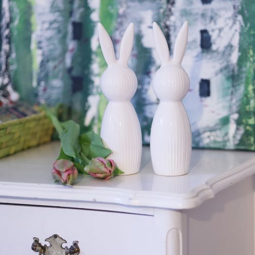 Artikel Schlichte Hasenfigur als dekoratives Objekt für moderne Frühlingsarrangements 22cm 2St