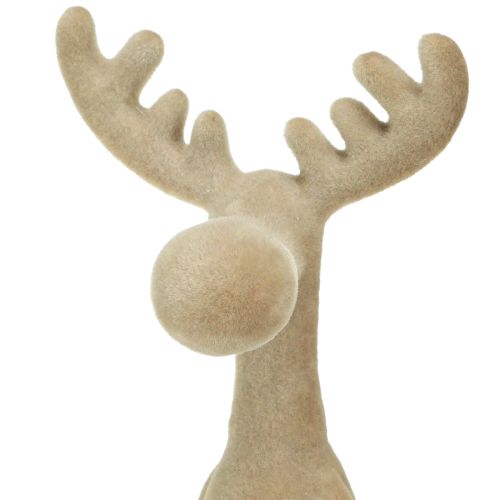 Kantenhocker Elch beflockt Kantensitzer Braun 31cm 3 St | Floristik24.ch