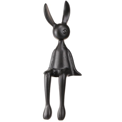 Kantenhocker Hase Osterhase Metall Schwarz 12×11×34cm