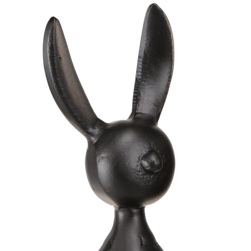 Floristik24 Kantenhocker Hase Osterhase Metall Schwarz 12×11×34cm