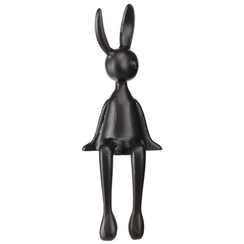 Floristik24 Kantenhocker Hase Osterhase Metall Schwarz 12×11×34cm