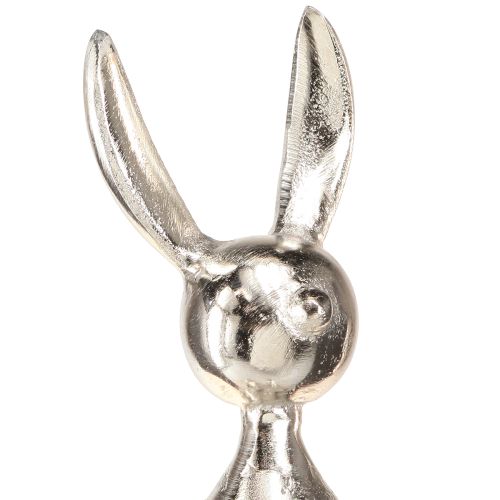 Floristik24 Kantenhocker Hase Osterhase Metall Silber 12×11×34cm