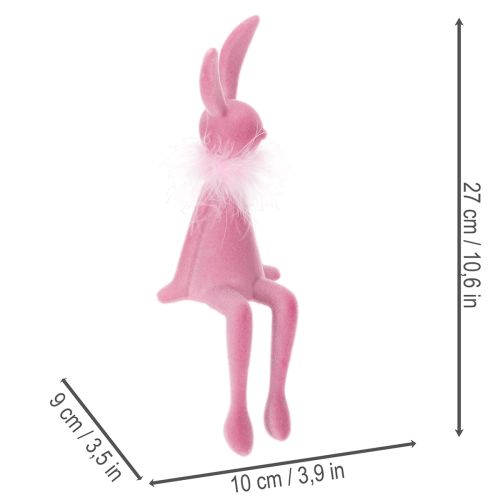 Artikel Osterhasen Figur mit Federboa Kantenhocker Dekorative Figur Ostern 27cm 2St