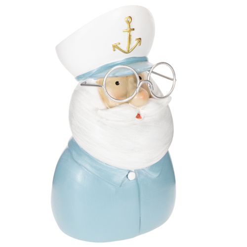 Kapitän Dekofigur 16 cm aus Polyresin in Blau und Weiss
