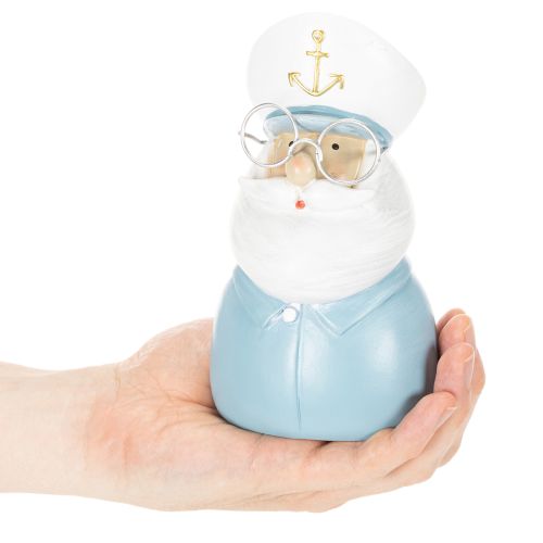 Kapitän Dekofigur 16 cm aus Polyresin in Blau und Weiss | Floristik24.ch
