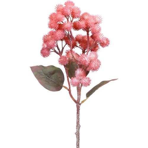 Große Klette Kunstpflanze Butzenklette künstlich Rot 52cm