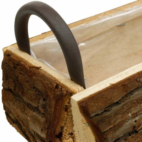 Floristik24 Pflanzkasten Rinde Übertopf mit Griffen Natur Holzkasten