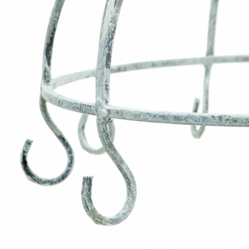 Floristik24 Küchenhänger Metallkrone Weiß Antik Ø22cm H28cm