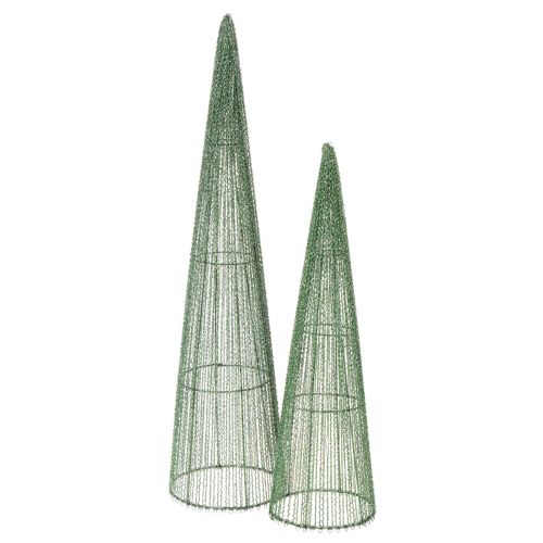 Artikel Steckkegel aus Metall, grün, 47 cm und 62 cm, 2er-Set für Floristik und Dekoration
