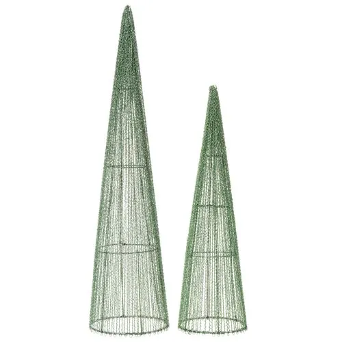 Steckkegel aus Metall, grün, 47 cm und 62 cm, 2er-Set für Floristik und Dekoration | Floristik24.ch