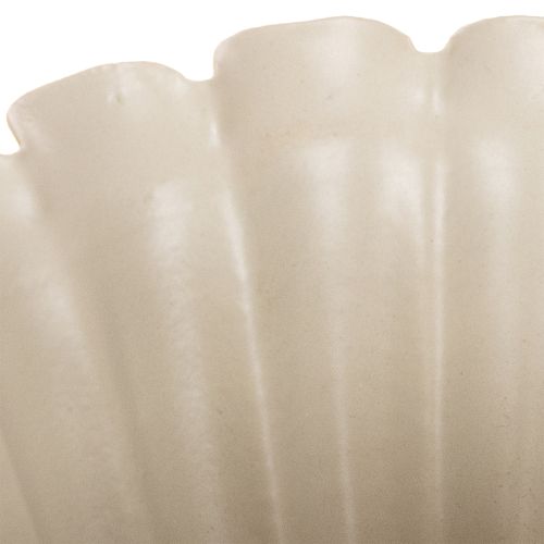 Cremefarbene Schale aus Blech in Blütenkelchform, 9 cm | Floristik24.ch