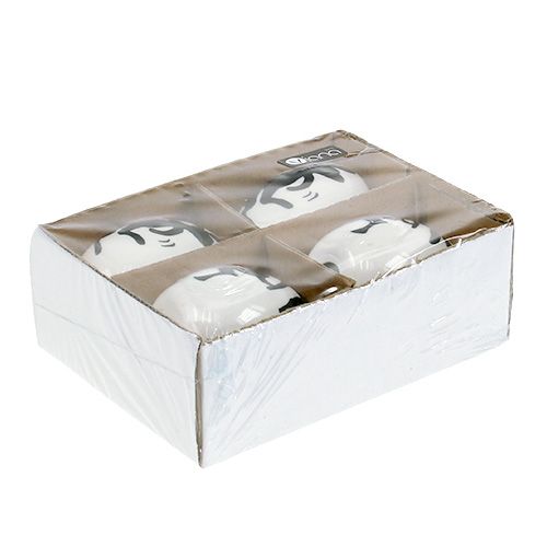 Floristik24 Keramik Ei mit Muster 6,5cm 4St