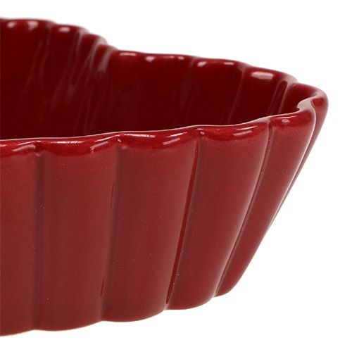 Floristik24 Keramik Herzschale 18cm Rot 2St