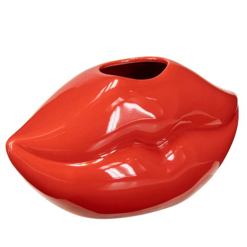 Keramik Vase Roter Kussmund Dekovase 17×8,5×9cm