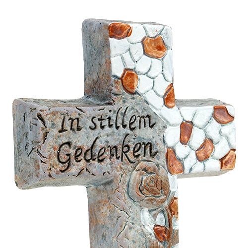 Artikel Keramikkreuz mit Gedenktext 17,5cm 4St