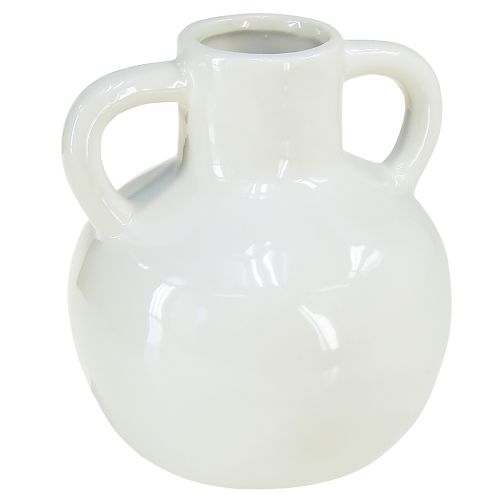 Artikel Keramikvase Weiß Vase mit 2 Henkel Keramik Ø7cm H11,5cm