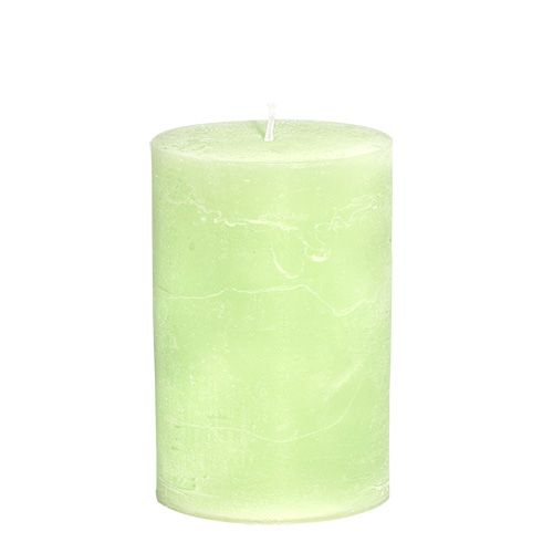 Floristik24 Kerze durchgefärbt Lime Grün Stumpenkerzen 85×120mm 2 St