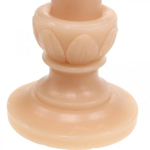 Floristik24 Deko Stabkerze Lachs Nostalgische Kerzendeko Wachs Durchgefärbt 25cm