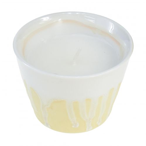 Artikel Citronella Kerze im Topf Keramik Gelb Creme Ø8,5cm