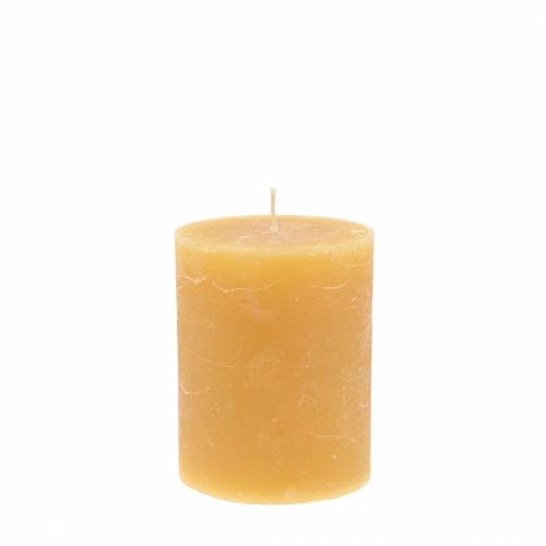 Artikel Durchgefärbte Kerzen Honigfarben 70×80mm 4St
