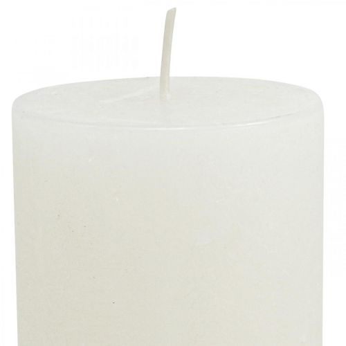 Artikel Stumpenkerzen Rustic Durchgefärbte Kerzen Weiß 70/140mm 4St